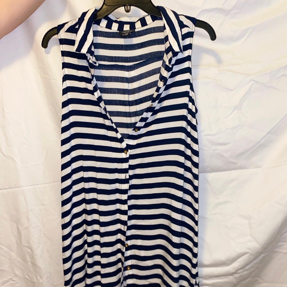Blue striped long shirt